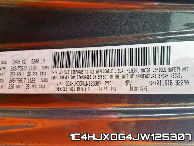 1C4HJXDG4JW125307 фото 2