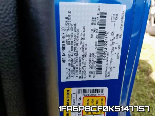 1FA6P8CF0K5147757 фото 2
