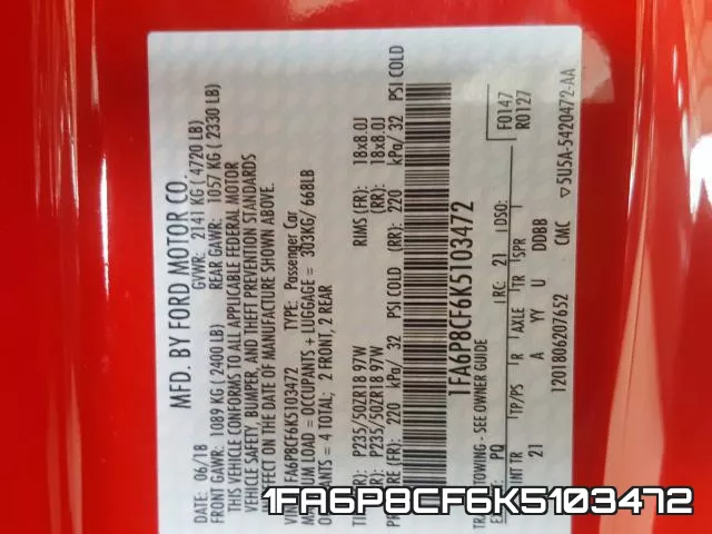 1FA6P8CF6K5103472 фото 2