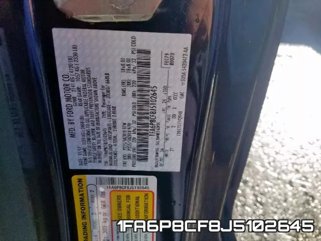 1FA6P8CF8J5102645 фото 2