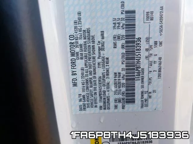 1FA6P8TH4J5183936 фото 2