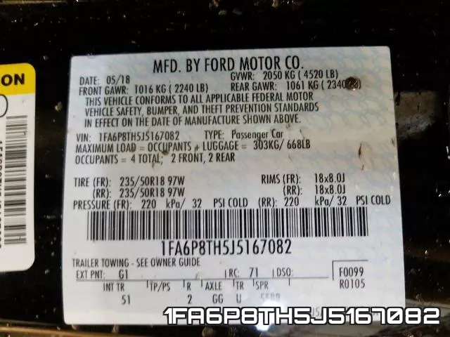 1FA6P8TH5J5167082 фото 2