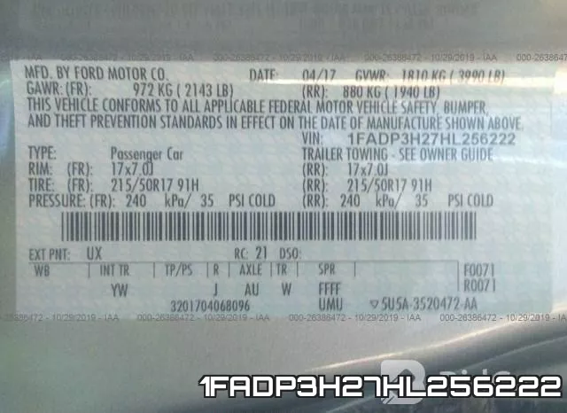 1FADP3H27HL256222 фото 9
