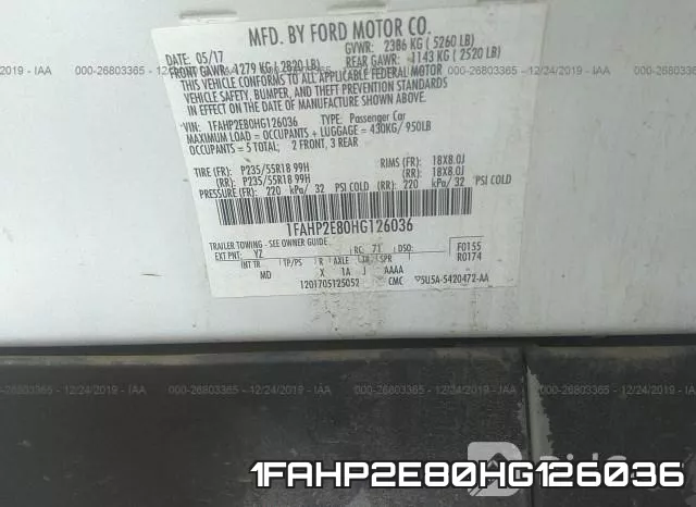 1FAHP2E80HG126036 фото 7