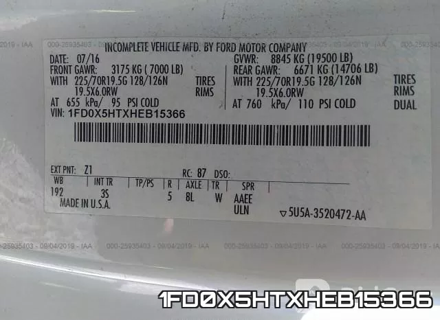 1FD0X5HTXHEB15366 фото 6