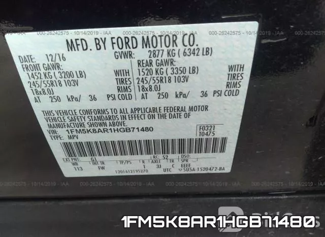 1FM5K8AR1HGB71480 фото 9