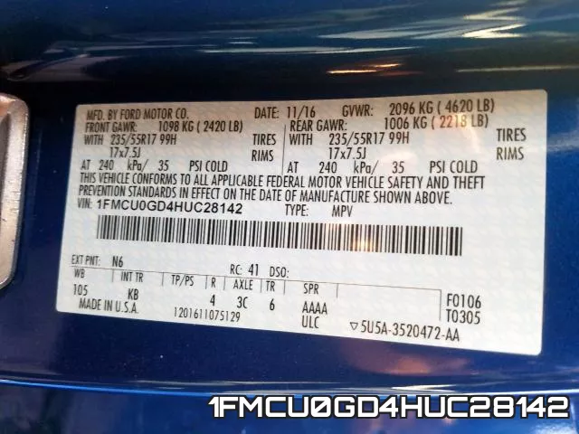 1FMCU0GD4HUC28142 фото 2