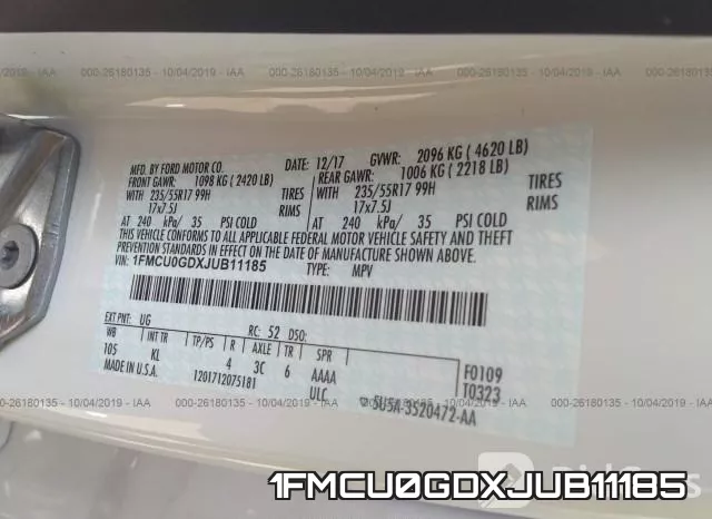 1FMCU0GDXJUB11185 фото 10
