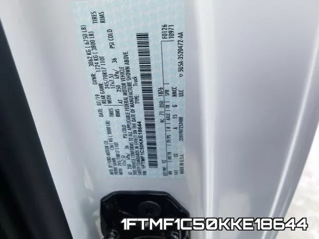 1FTMF1C50KKE18644 фото 2