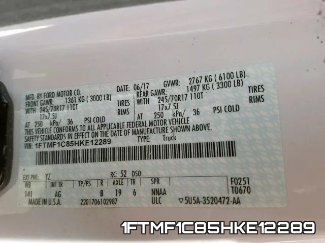 1FTMF1C85HKE12289 фото 2