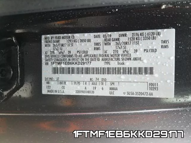 1FTMF1EB6KKD29177 фото 2