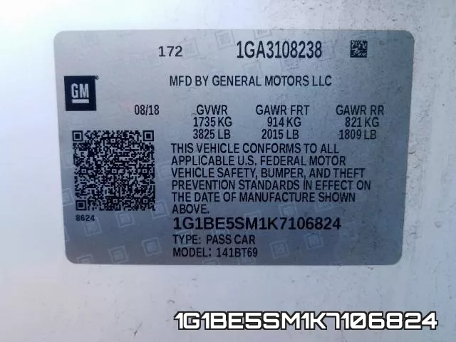 1G1BE5SM1K7106824 фото 2
