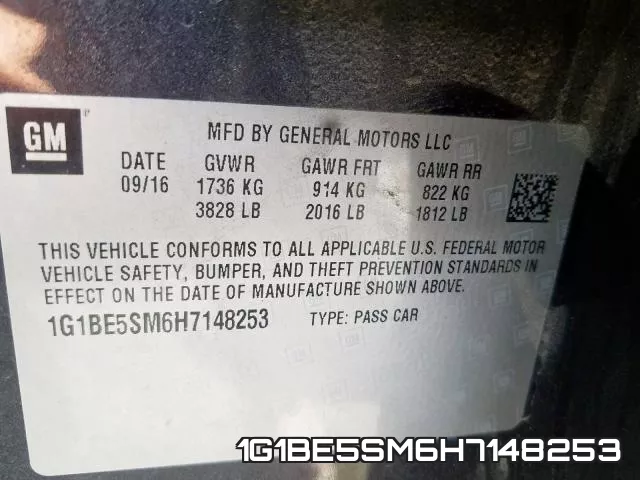 1G1BE5SM6H7148253 фото 2
