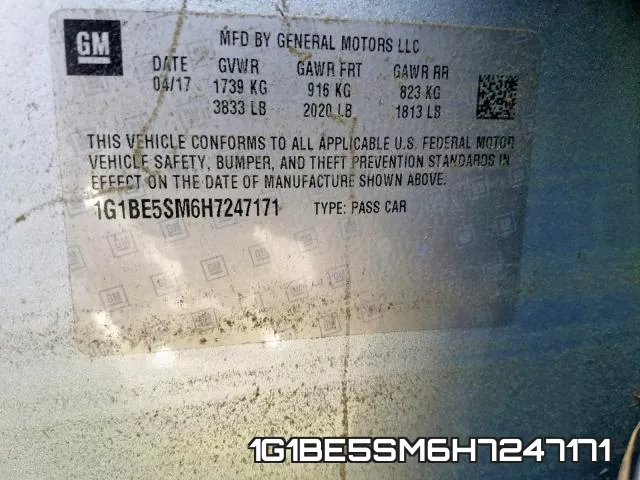 1G1BE5SM6H7247171 фото 2