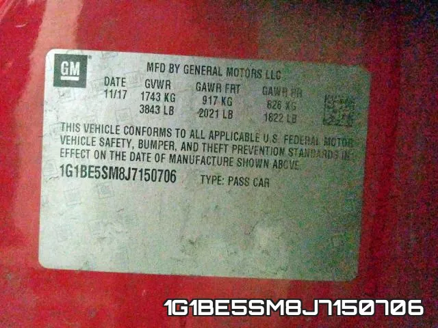 1G1BE5SM8J7150706 фото 2