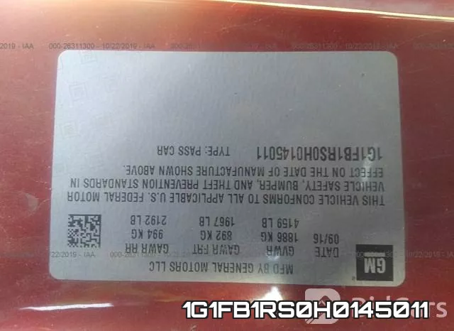1G1FB1RS0H0145011 фото 7