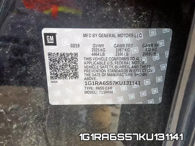 1G1RA6S57KU131141 фото 2