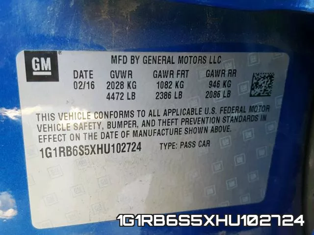 1G1RB6S5XHU102724 фото 2