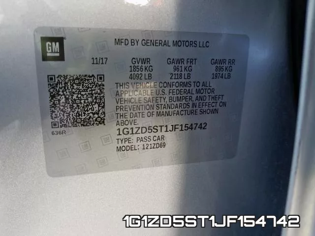 1G1ZD5ST1JF154742 фото 2