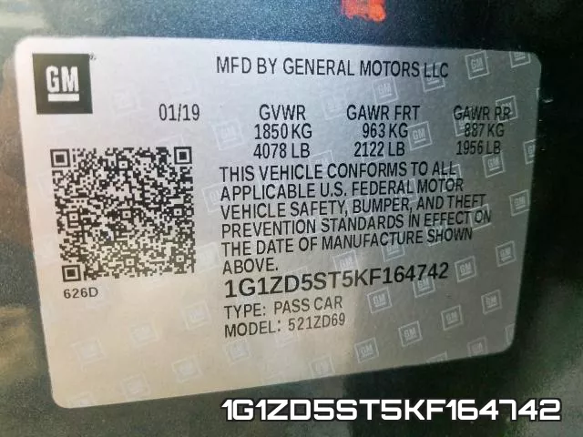 1G1ZD5ST5KF164742 фото 2