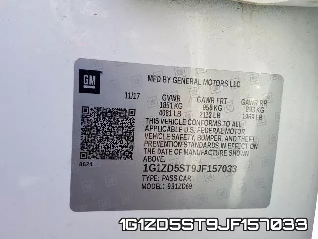 1G1ZD5ST9JF157033 фото 2