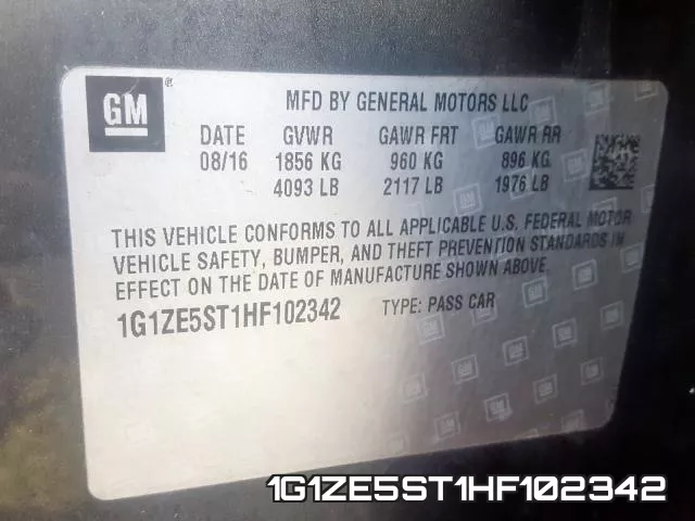 1G1ZE5ST1HF102342 фото 2