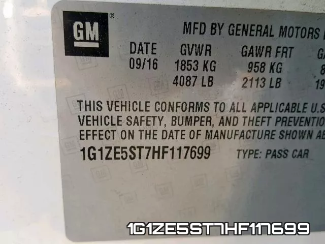 1G1ZE5ST7HF117699 фото 2