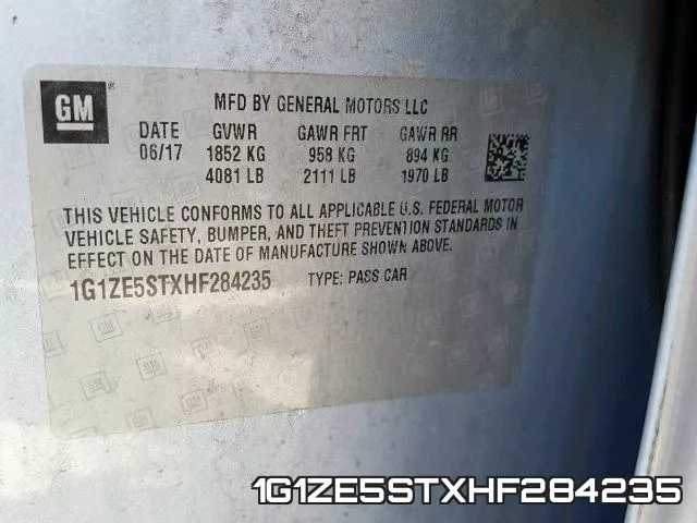 1G1ZE5STXHF284235 фото 2