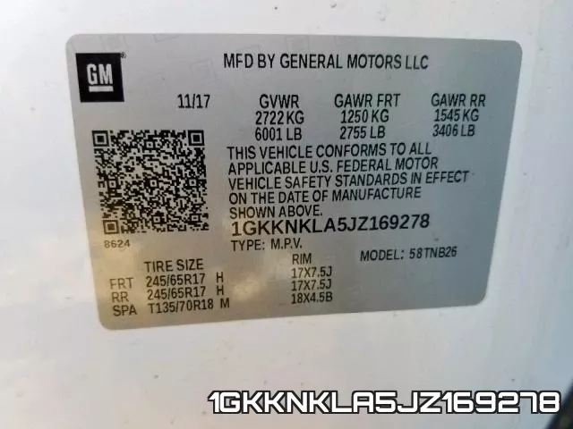 1GKKNKLA5JZ169278 фото 2