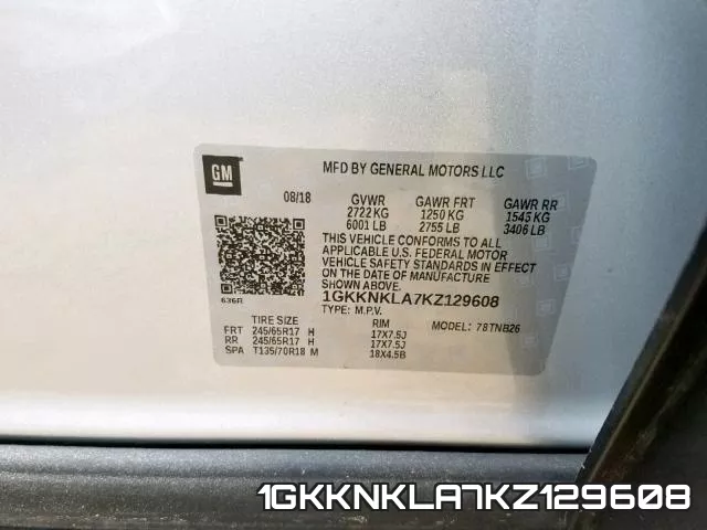 1GKKNKLA7KZ129608 фото 2