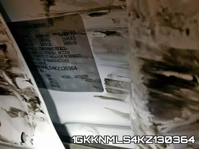 1GKKNMLS4KZ130364 фото 2