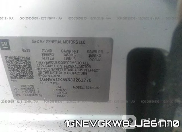 1GNEVGKW8JJ261770 фото 10