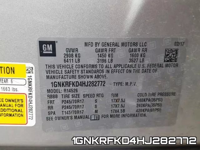 1GNKRFKD4HJ282772 фото 2