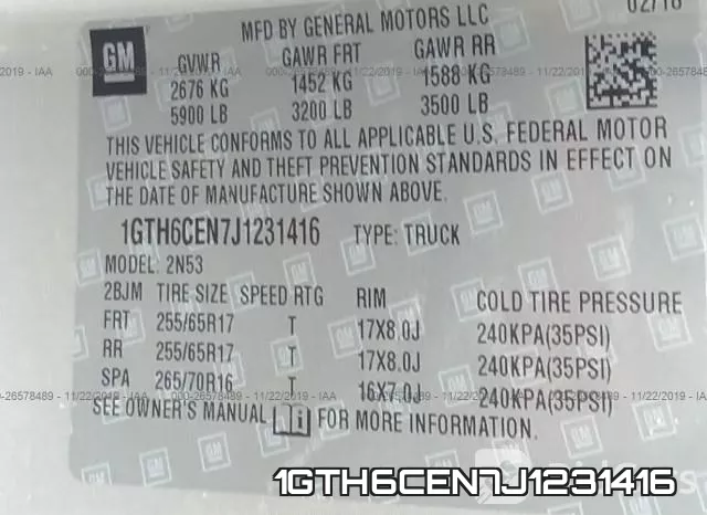 1GTH6CEN7J1231416 фото 9