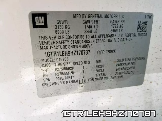 1GTR1LEH9HZ170787 фото 2
