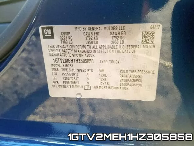 1GTV2MEH1HZ305858 фото 2