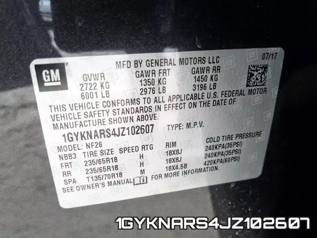 1GYKNARS4JZ102607 фото 2