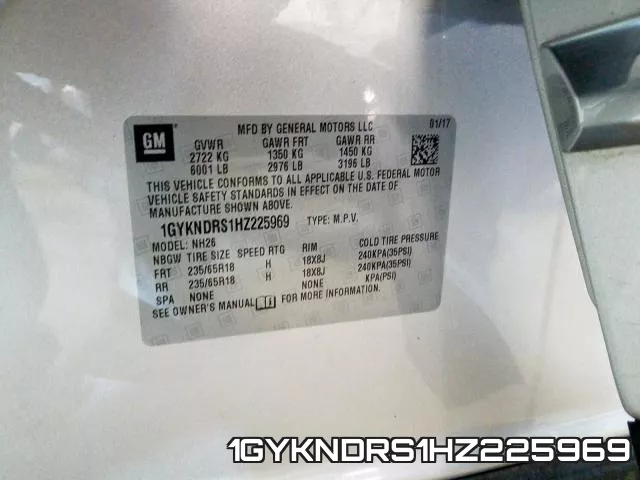 1GYKNDRS1HZ225969 фото 2