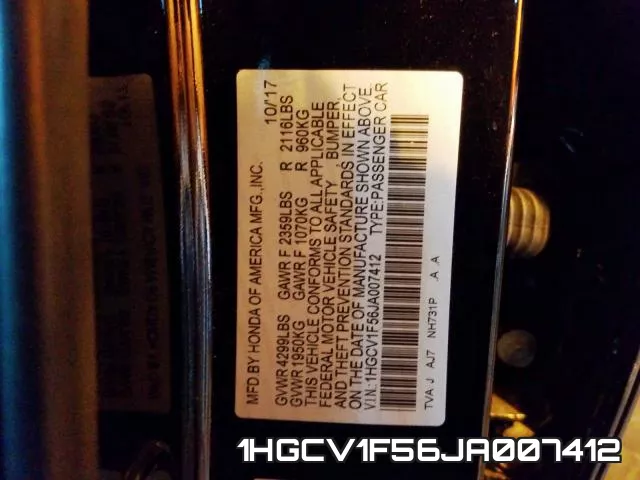 1HGCV1F56JA007412 фото 2