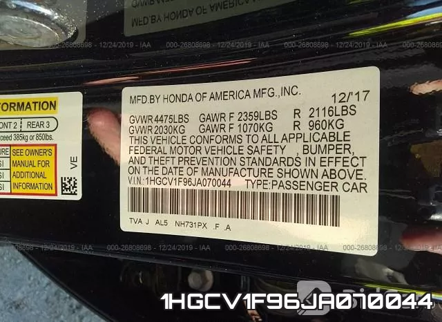 1HGCV1F96JA070044 фото 9