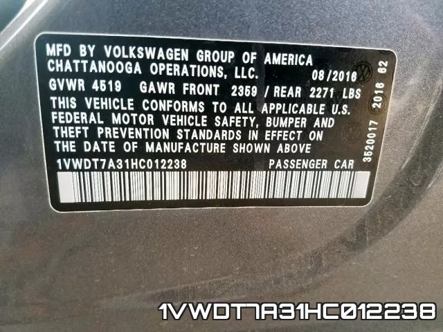 1VWDT7A31HC012238 фото 2