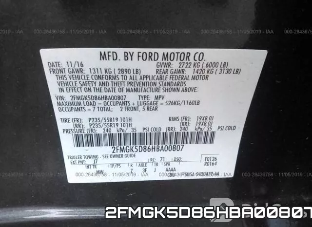 2FMGK5D86HBA00807 фото 8