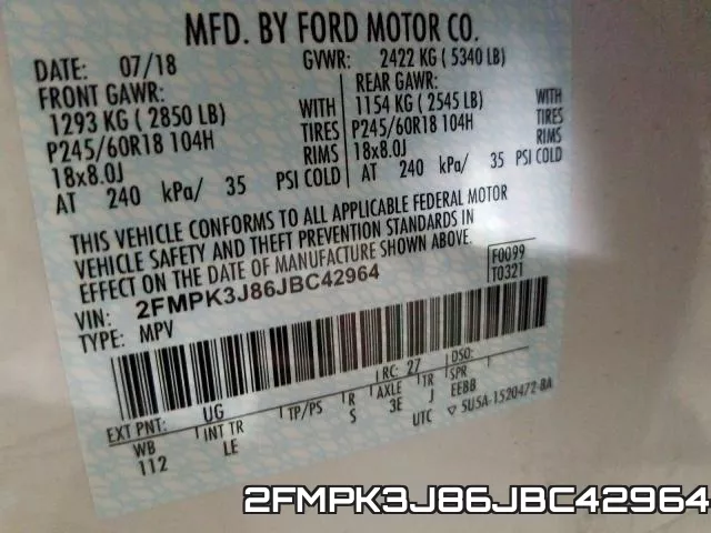2FMPK3J86JBC42964 фото 2