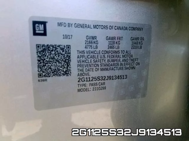 2G1125S32J9134513 фото 2