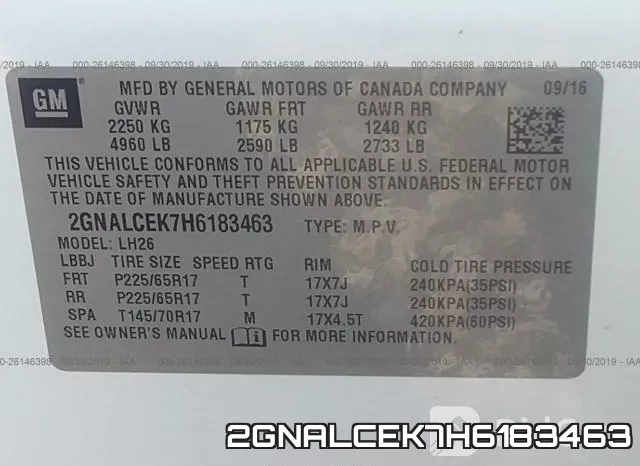 2GNALCEK7H6183463 фото 10