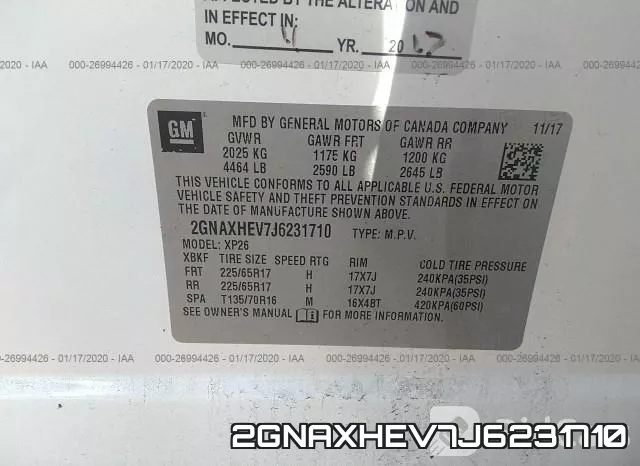 2GNAXHEV7J6231710 фото 9