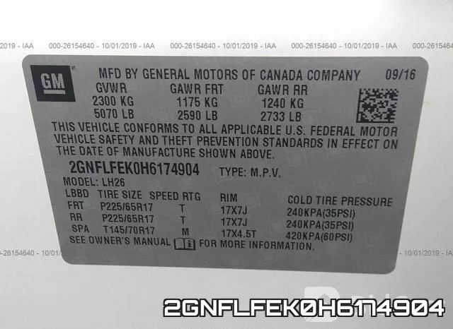 2GNFLFEK0H6174904 фото 9