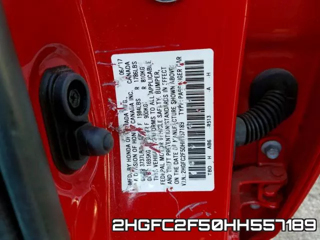 2HGFC2F50HH557189 фото 2