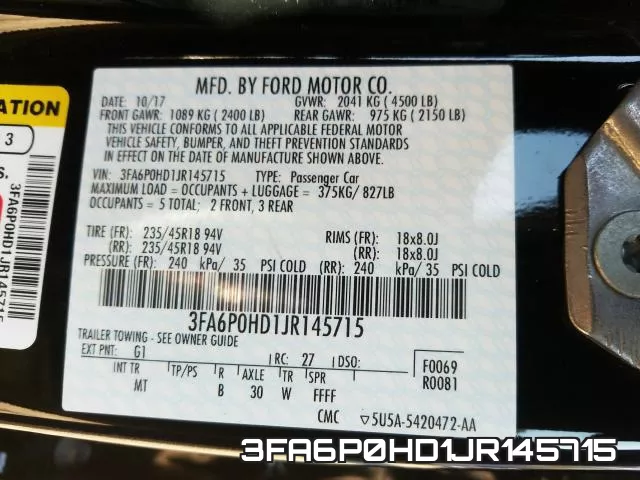 3FA6P0HD1JR145715 фото 2