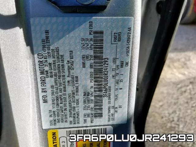 3FA6P0LU0JR241293 фото 2